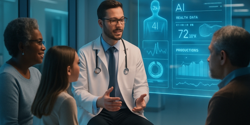 Sim, vale mudar também. Para o post IA no atendimento médico, eu colocaria: Texto alternativo: Médico usando inteligência artificial para personalizar o atendimento de pacientes em uma clínica
